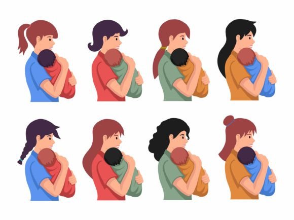 Mom Holding Baby Illustration: A Heartfelt Design for Real Projects