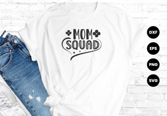Mom Squad Mother's Day Typography T-Shirt Design Review