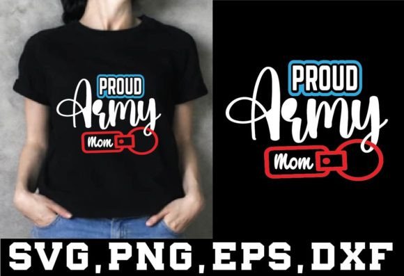 Proud Army Mom Typography T-shirt Design